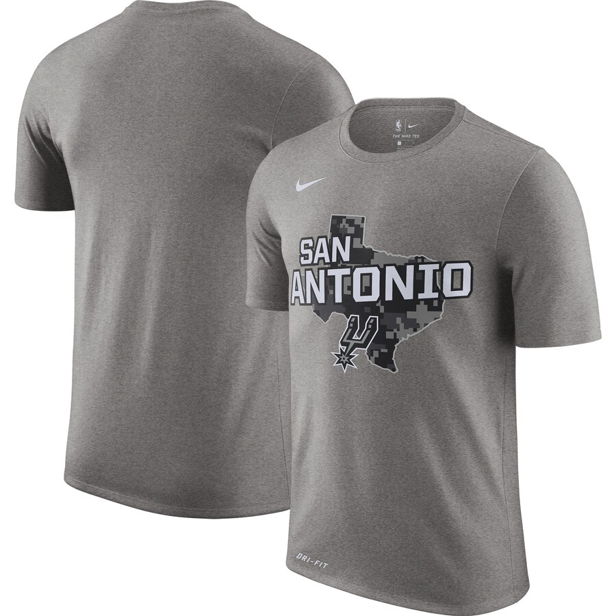 Men 2020 NBA Nike San Antonio Spurs Heather Gray 201920 City Edition Hometown Performance TShirt.->nba t-shirts->Sports Accessory